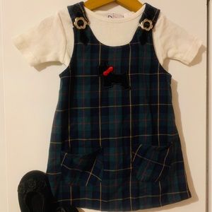 Size 3t Girls Vintage Plaid Jumper Dress
